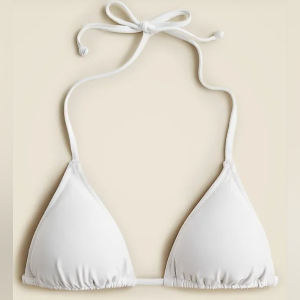 XXL J. Crew Swim Heritage Triangle Bikini Top White